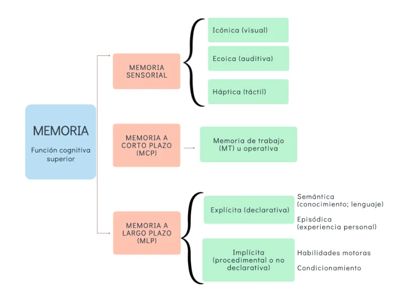 Esquema sobre los tipos de memoria